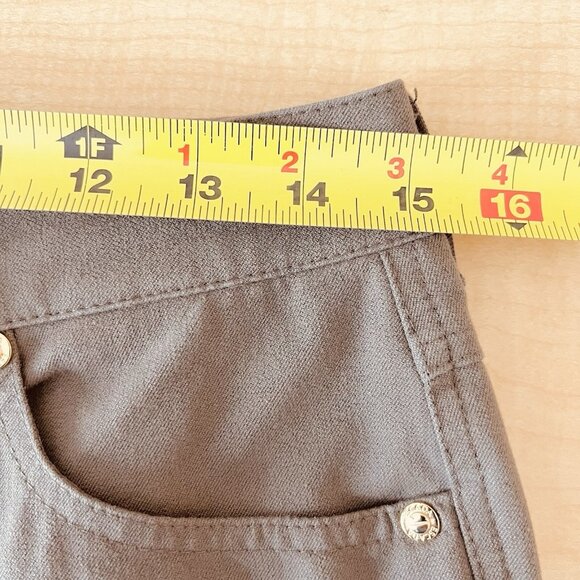 ESCADA Women's Light Brown Stretch Cropped Pants Sz 30x27 Straight Leg Mid Rise - Picture 8 of 15